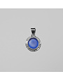 Blue Beach Glass & Sterling Pendant