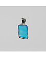 Blue Beach Glass Retangle Pendant