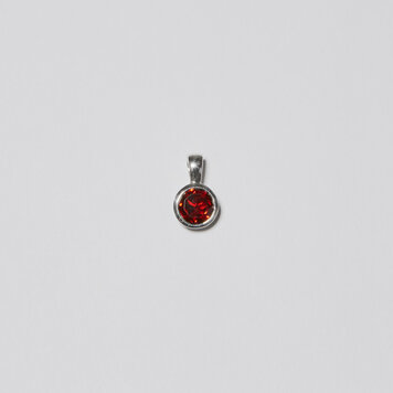 Garnet Small Round Sterling Pendant Garnet Small Round Sterling Pendant