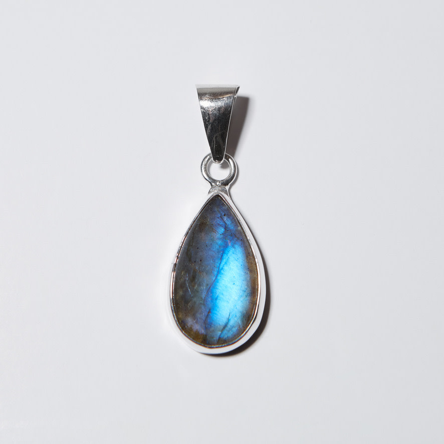 Labradorite Teardrop Sterling Pendant