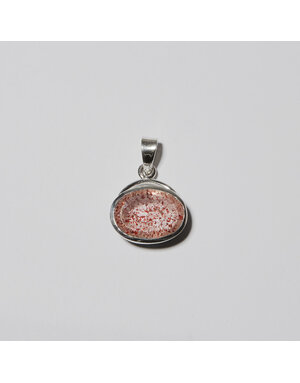 Lepidocrocite Horizontal Oval Quartz Sterling Pendant