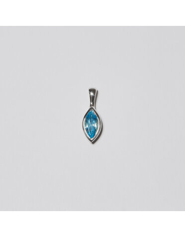 Blue Topaz Marquis Sterling Pendant