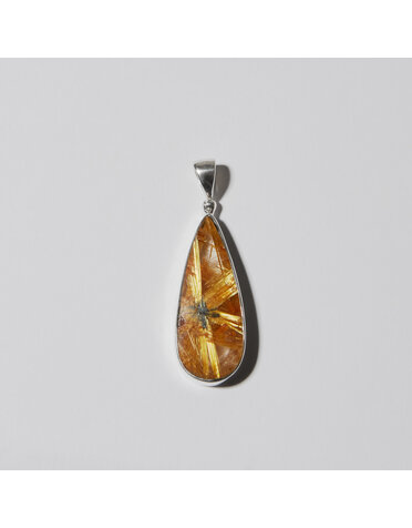 Rutilated Quartz Long Teardrop Pendant