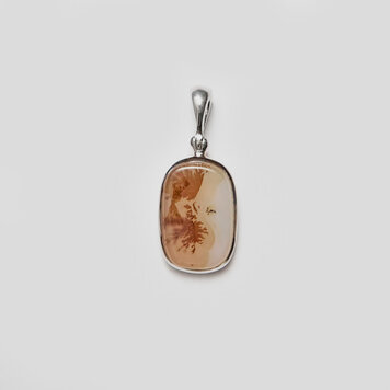 Dendritic Agate Baguette Sterling Pendant RP Dendritic Agate Baguette Sterling Pendant RP