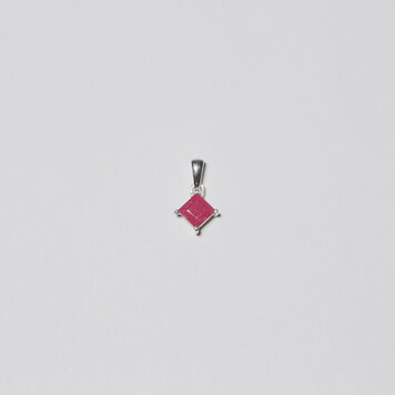 Nugent Dainty Ruby Square Sterling Pendant