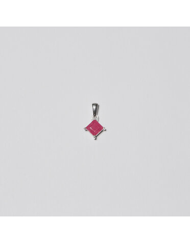 Nugent Dainty Ruby Square Sterling Pendant