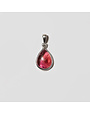 Pink Tourmaline Pear Cab Sterling Pendant