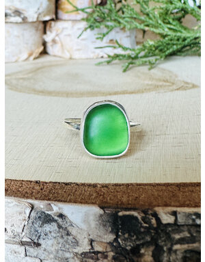 Beach Glass Green Ring Sz 8