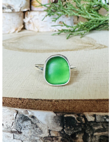 Beach Glass Green Ring Sz 8