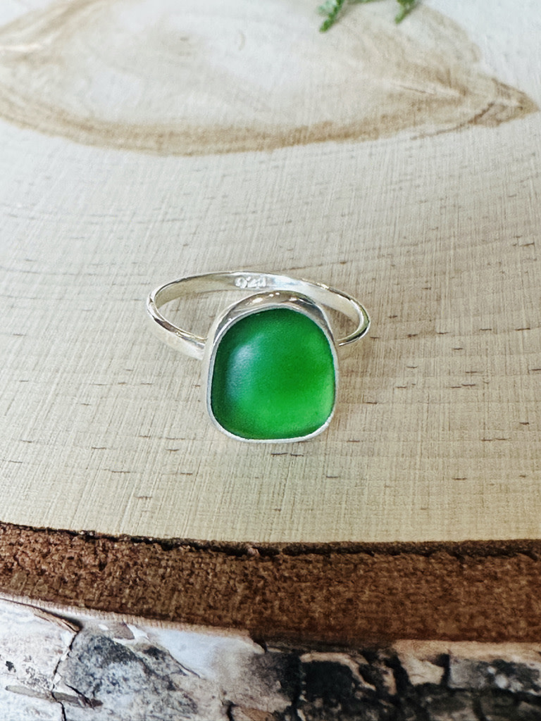 Beach Glass Green Ring Sz 8