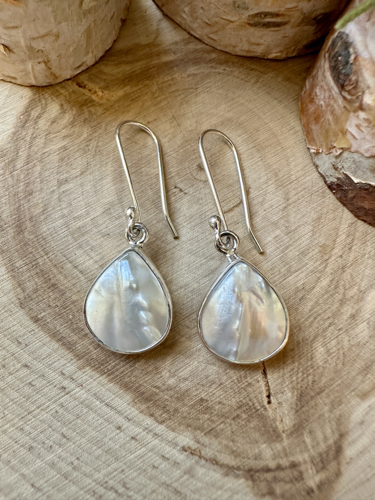 Nautilus Pearl Sterling Drop Earrings