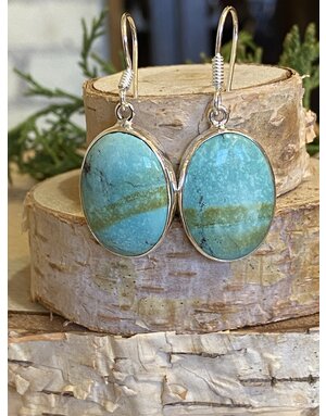 Turquoise Oval Sterling Earrings