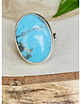 Turquoise Oval Sterling Ring - Adj