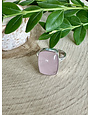 Rose Quartz Baguette Sterling Ring Sz 7.5