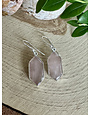 Rose Quartz Hexagon Sterling Drop Earrings