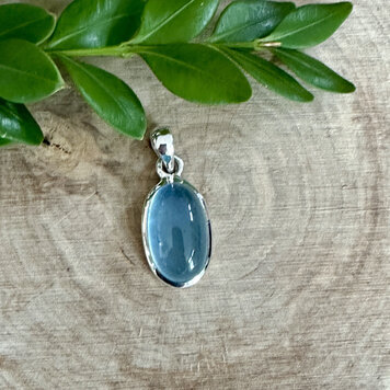 Aquamarine Oval Sterling Pendant