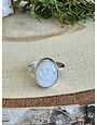 Carved Moonstone Sterling Ring Sz 6