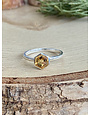 Citrine Hexagon Sterling Ring