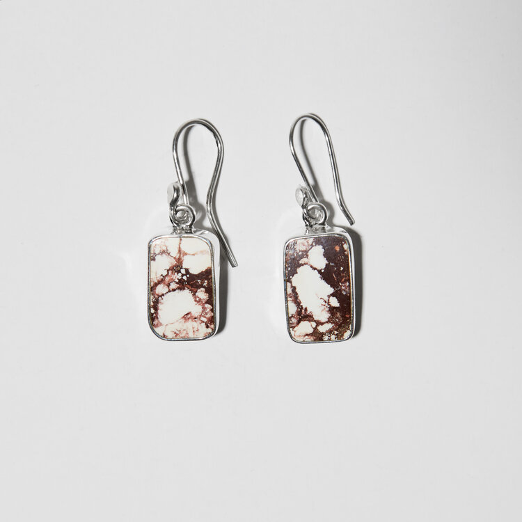 Wild Horse Rectangle Sterling Earrings