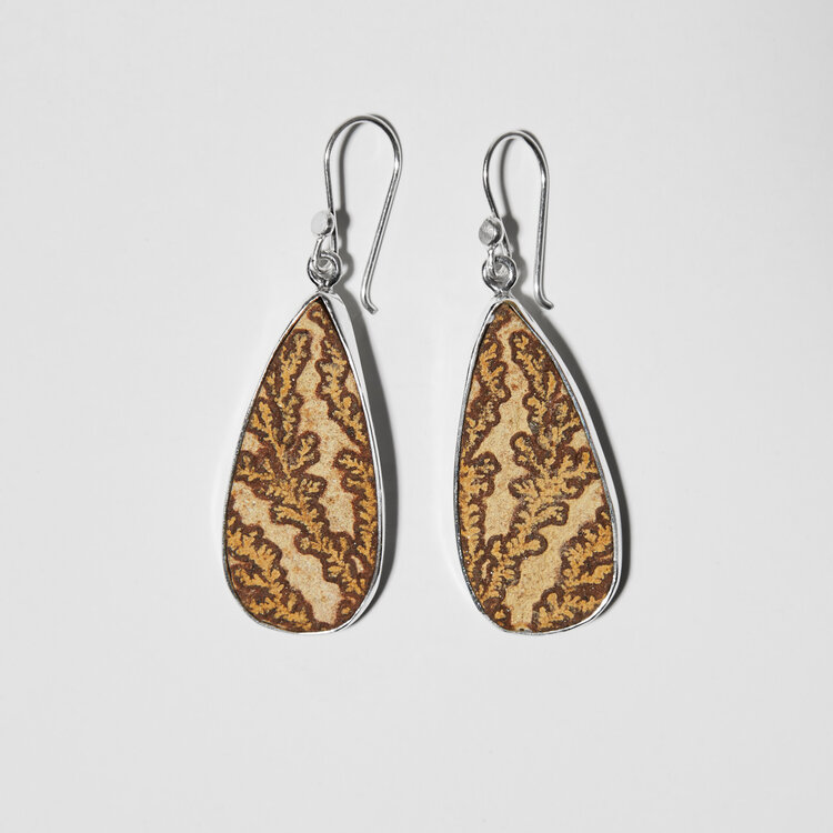 Dendrite Teardrop Sterling Earrings