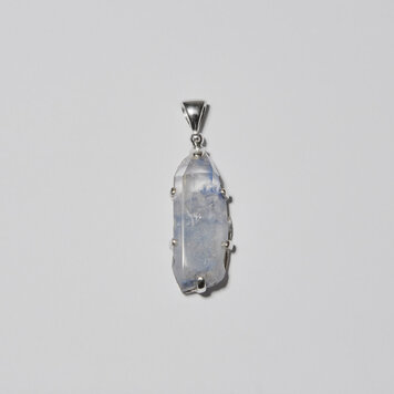 Blue Dumortierite in Quartz Sterling Pendant