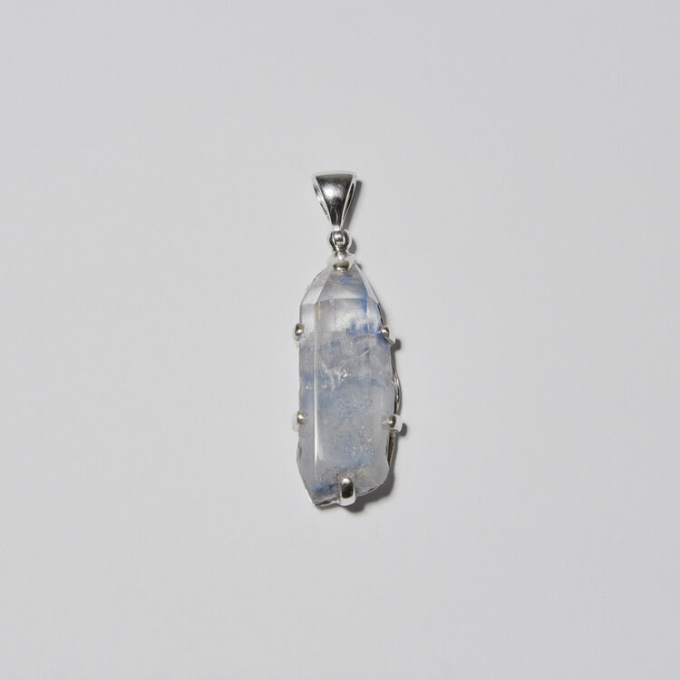 Blue Dumortierite in Quartz Sterling Pendant