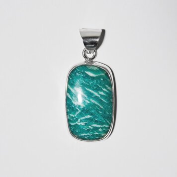 Tiger Amazonite Rectangle Sterling Pendant
