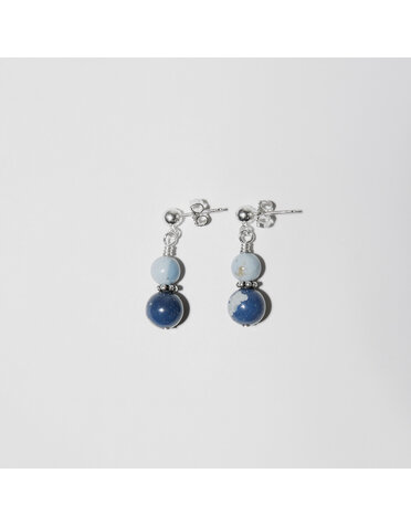 Leland Blue Spheres Sterling Post Earrings