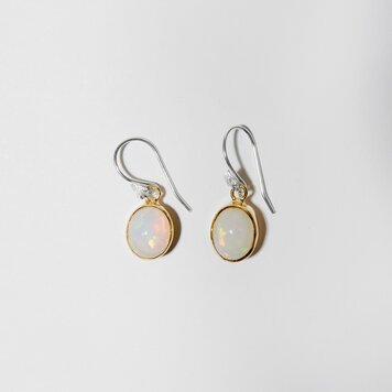 Ethiopian Opal Oval GP Sterling Earrings Ethiopian Opal Oval GP Sterling Earrings