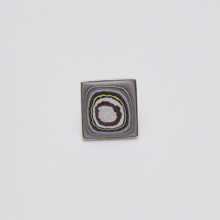 Fordite Large Square Ring - Adj