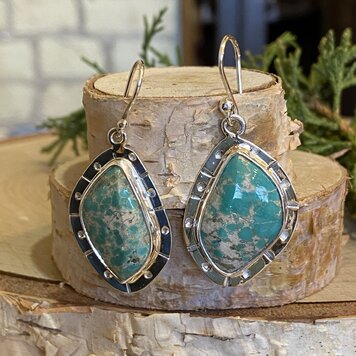 Turquoise & Sterling Wedge Earrings Turquoise & Sterling Wedge Earrings