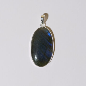 Labradorite Large Oval Sterling Pendant
