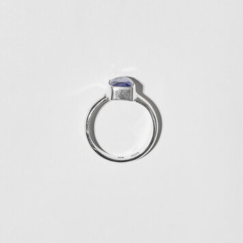 Tanzanite Baguette Sterling Ring Sz 8