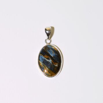 Sterling Silver Pietersite Oval Pendants Sterling Silver Pietersite Oval Pendants