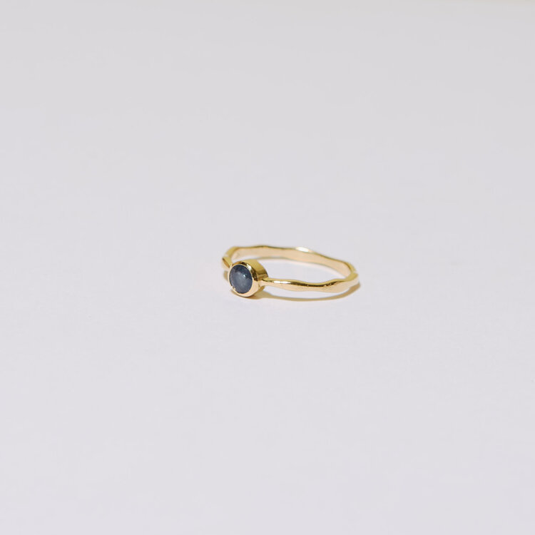 Dainty Sapphire Round Vermeil Ring