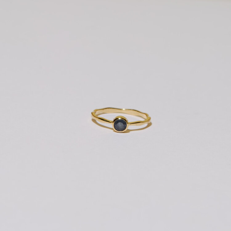 Dainty Sapphire Round Vermeil Ring