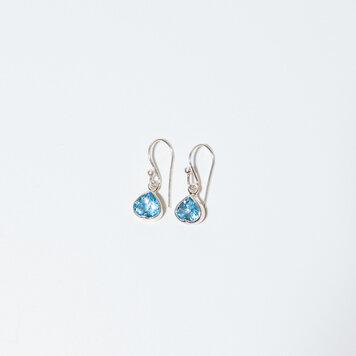 Blue Topaz Heart Sterling Earrings