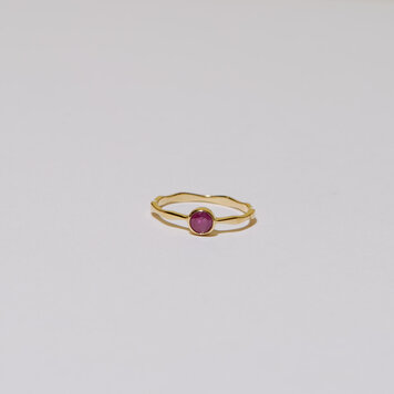Dainty Ruby Round Vermeil Ring