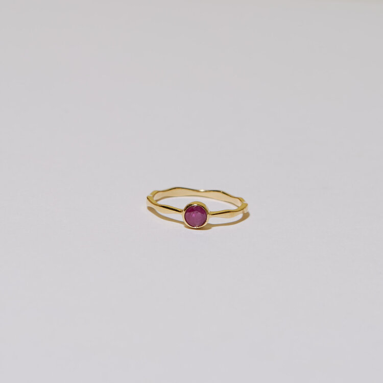 Dainty Ruby Round Vermeil Ring
