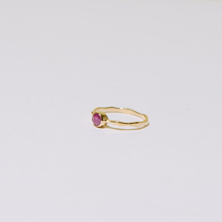 Dainty Ruby Round Vermeil Ring