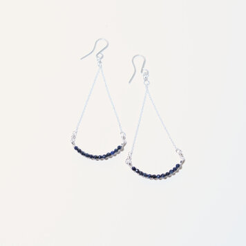 Sapphire Smile Sterling Drop Earrings