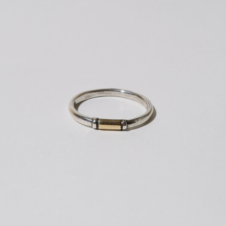 Solid Gold & Sterling Thin Ring