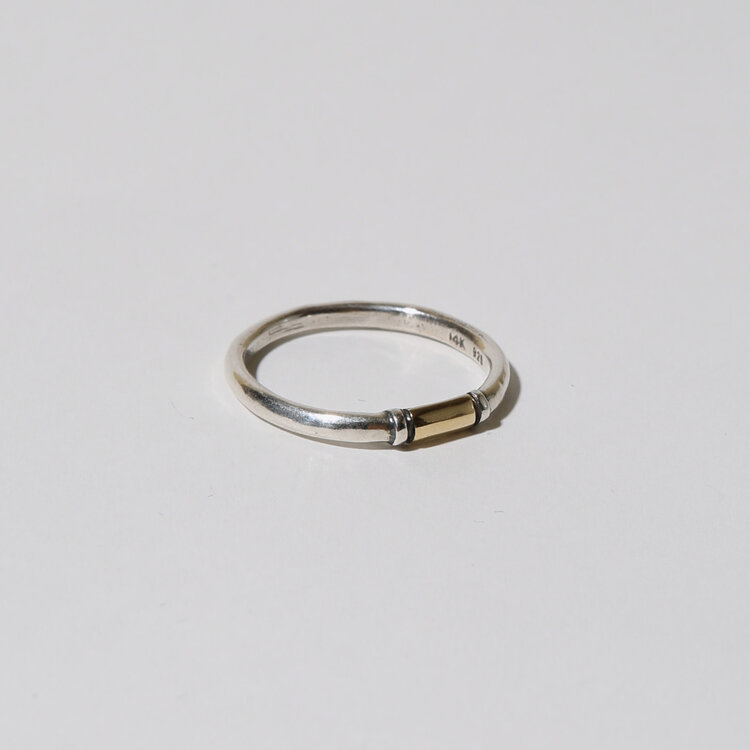 Solid Gold & Sterling Thin Ring
