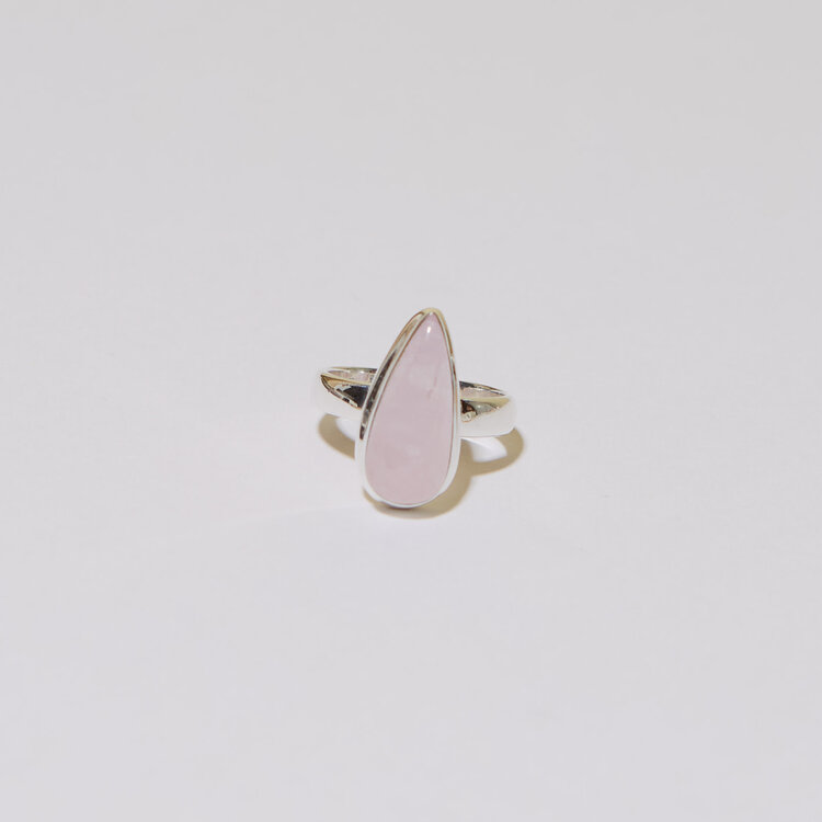 Kunzite Teardrop Sterling Ring Sz 7