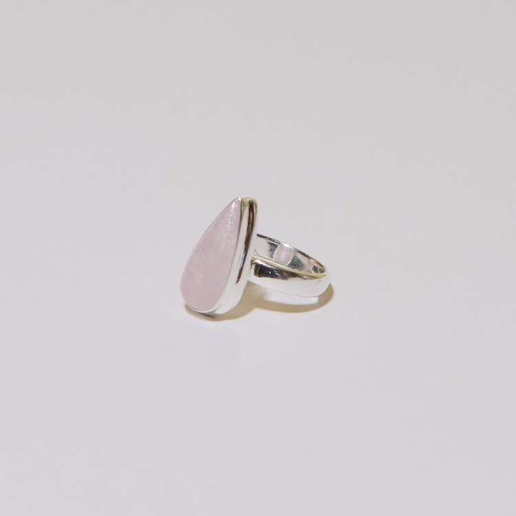 Kunzite Teardrop Sterling Ring Sz 7