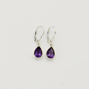Amethyst Teardrop Sterling Earrings