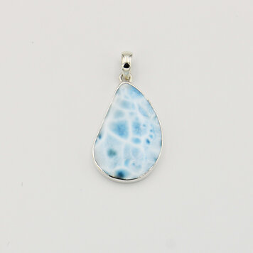 Larimar Large Wedge Sterling Pendant