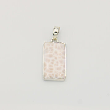 Natrolite Rectangle Sterling Pendant