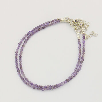 Dainty Gemstone Beaded Sterling Bracelet