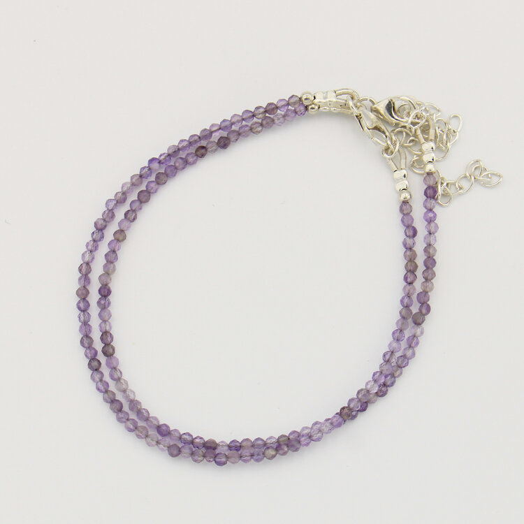 Dainty Gemstone Beaded Sterling Bracelet